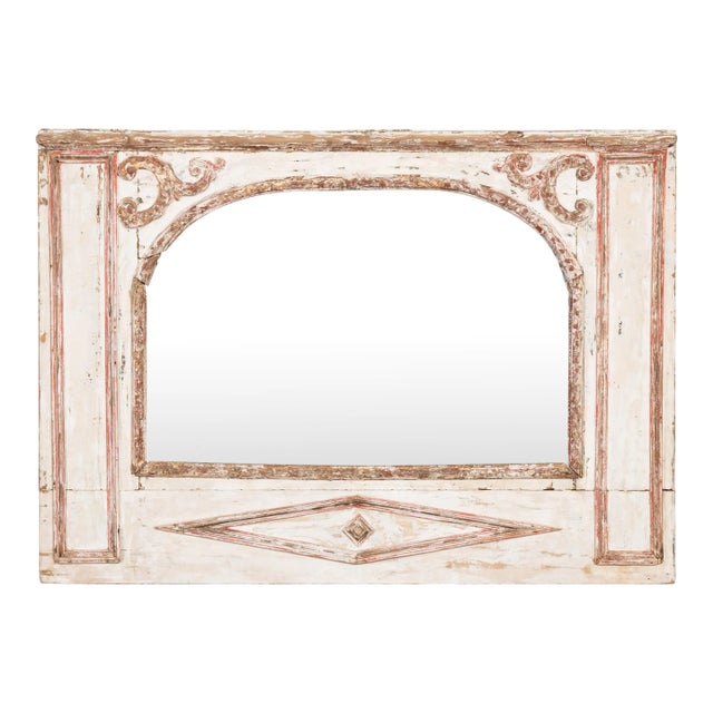 19th Century Swedish White Painted Horizontal Mirror For Sale