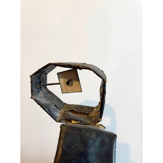 Italian Mid Century Mod Large Brutalist Welded Copper Enamel Sculpture Wood Base, c.1950's For Sale - Image 13 of 14