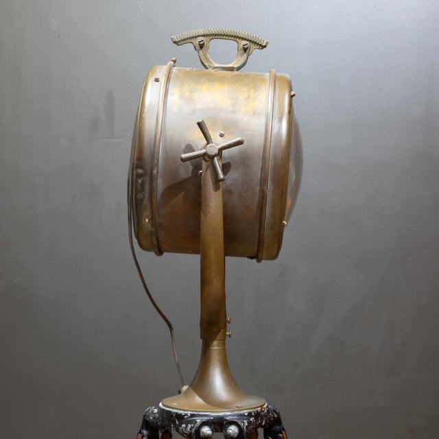 Early 20th Century Antique Nautical Bronze Spotlight on Adjustable Tripod c.1920-1940 For Sale - Image 5 of 13