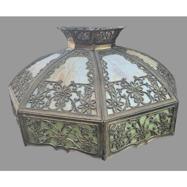 Early 20th Century Slag Glass Hanging Lamp Shade For Sale - Image 9 of 10