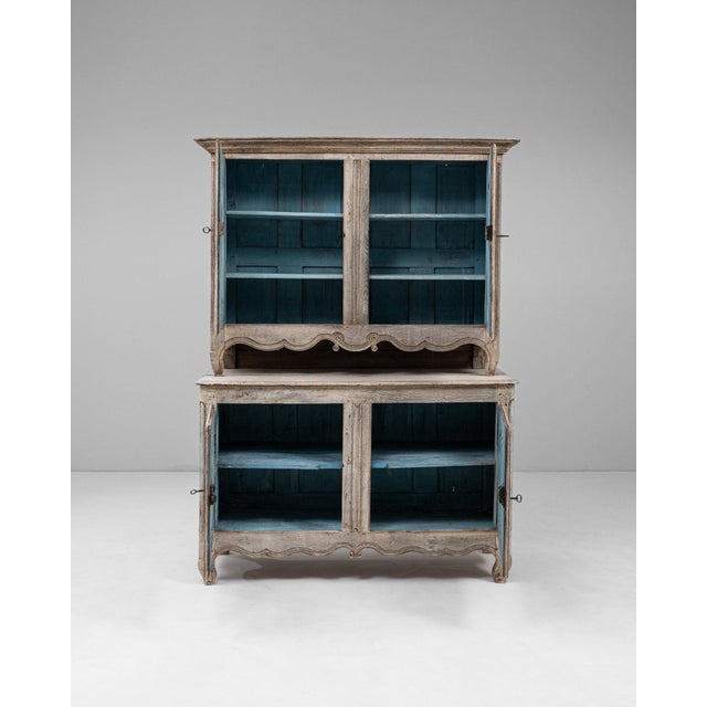 Wood 19th Century France Antique White Wood Storage Cabinets & Cupboards For Sale - Image 7 of 11