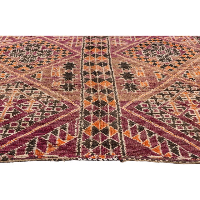 Berber Tribes of Morocco Vintage Zayane Beni M'Guild Moroccan Rug, 05'07 X 10'00 For Sale - Image 4 of 10