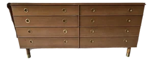 1950s Renzo Rutili for Johnson Furniture Bleached Mahogany 9-Drawer Dresser With Original Laminate Top