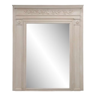 19th Century French Painted Boiserie Trumeau Mirror For Sale