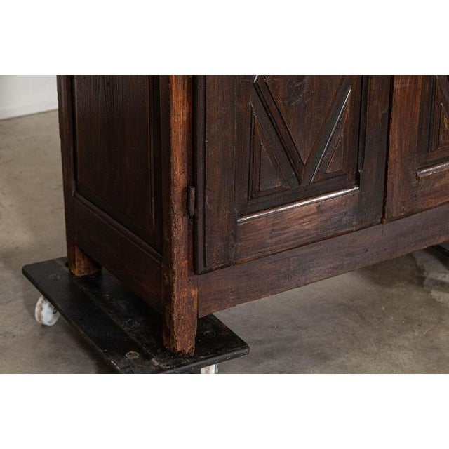 Antique French Provincial Ash Diamond Point Armoire, 1770 For Sale - Image 10 of 18
