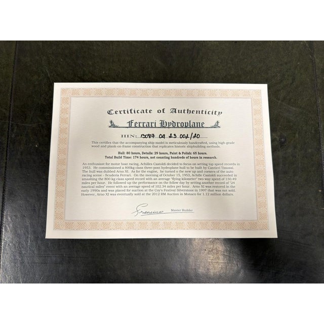 Ferrari Hydroplane Boat Model, 2010s For Sale - Image 18 of 18