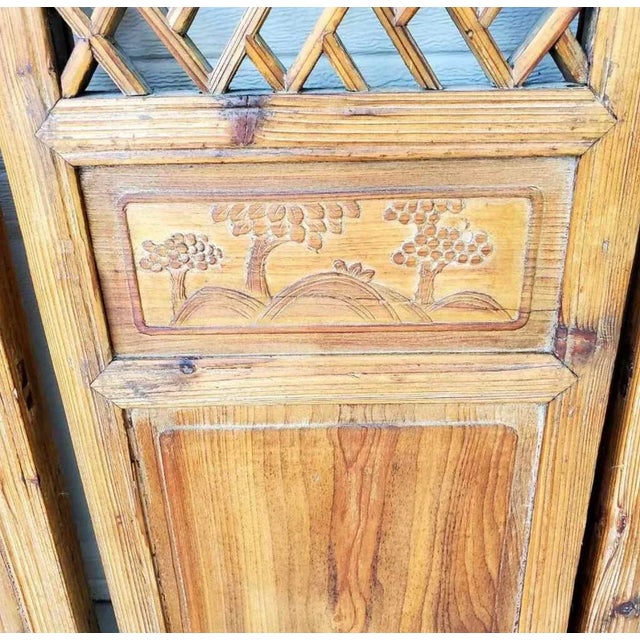 Late 19th Century Antique Chinese Carved Handcrafted Wood Panels- Set of 3 For Sale - Image 10 of 12
