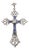 Silver and Gold Cross Pendant with Sapphires and Diamonds, 1800s For Sale