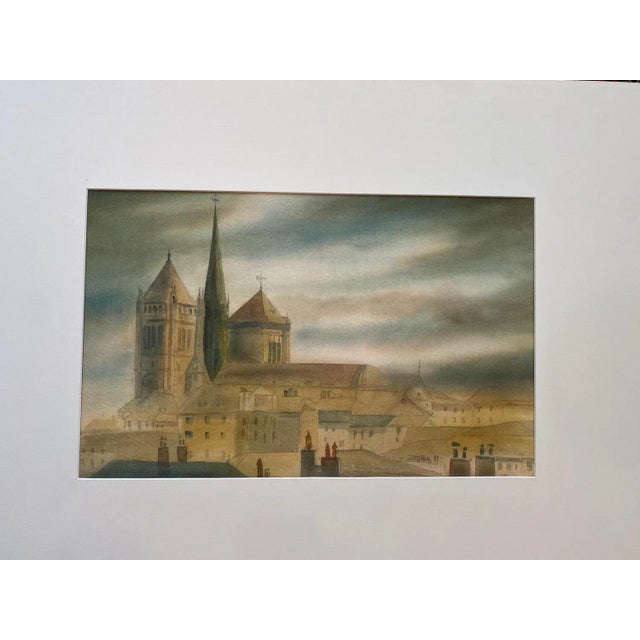 1980s Jacques Tornare, Saint Pierre Cathedral, Geneva, Watercolor, 1989 For Sale - Image 5 of 7
