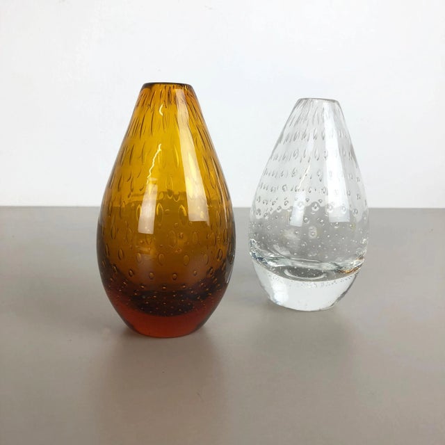 Bubble Glass Vases from Hirschberg, Germany, 1970s, Set of 2 For Sale - Image 3 of 12