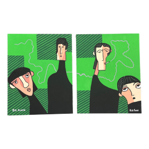 Two Contemporary Original “Abstract Beatles” Paintings by b.d. Floyd - Set of Two