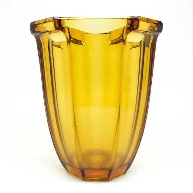 Art Deco Style Glass Vase from R. Schrötter, Inwald, Czechoslovakia, 1930s For Sale - Image 11 of 11