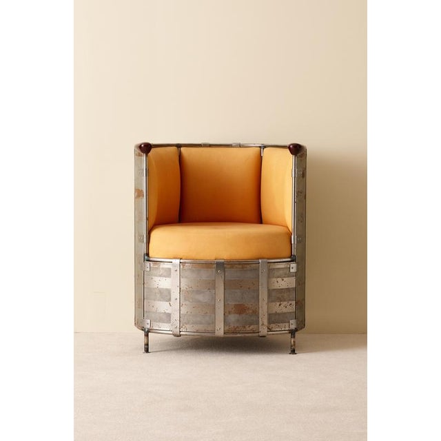 Mooseskin Armchair Edition 52/360 in Leather and Steel by Mats Theselius for Källemo, 1990s For Sale - Image 4 of 12