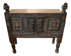 Antique Indian Hardwood Damchiya Storage Chest or Cabinet