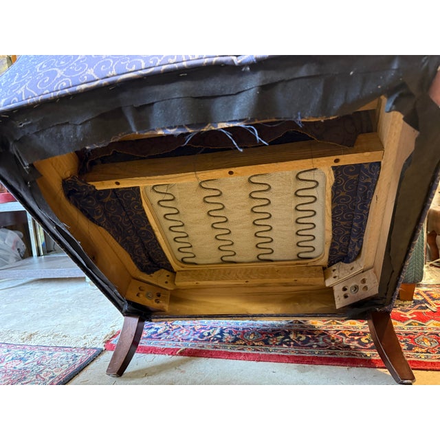 Plush Purple Upholstered Club Armchair For Sale - Image 4 of 12
