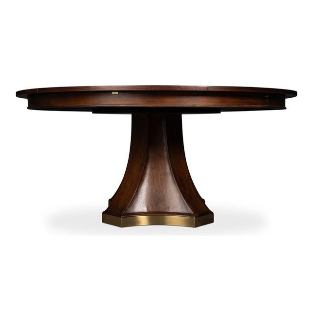 Large Art Deco Style Walnut Dining Table For Sale - Image 4 of 11
