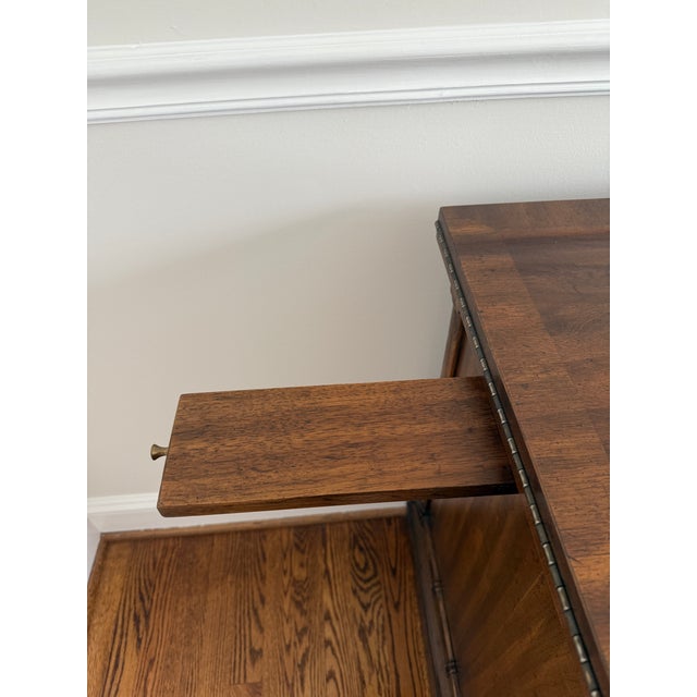 Vintage Drexel Heritage Flip Top Hollywood Regency Faux Bamboo Server For Sale - Image 12 of 18