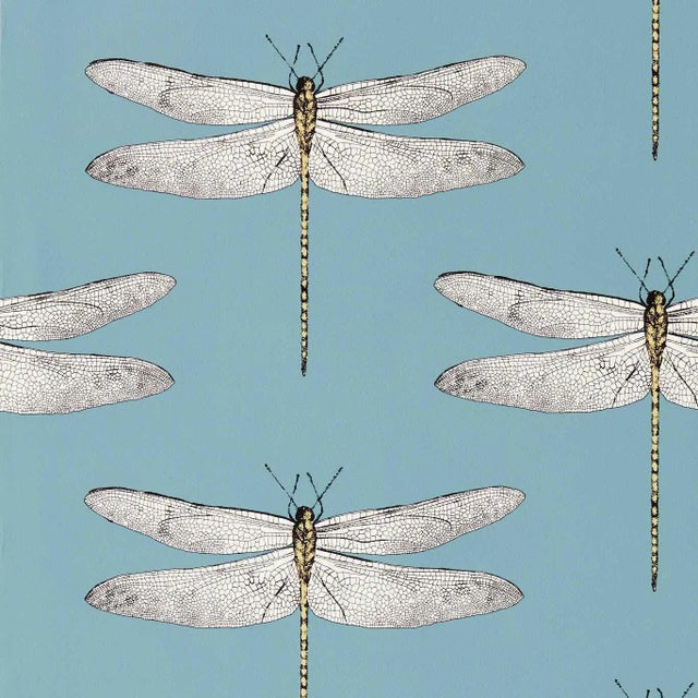 Harlequin Demoiselle Wallpaper in Cornflower/First Light/Honey For Sale