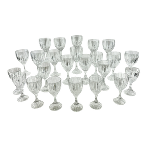 1990s Park Lane by Mikasa, Wine / Water Crystal Stemware Collection- 24 Pieces