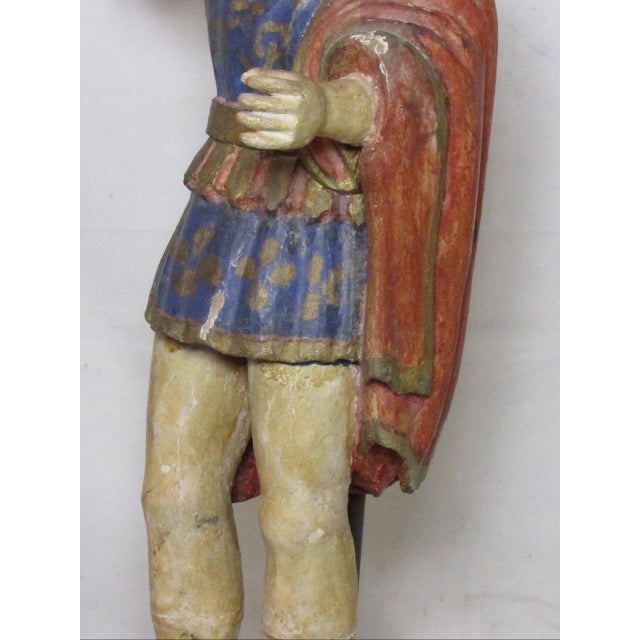 18th/19th Century Spanish Colonial Santo Figure Lamp For Sale - Image 9 of 18