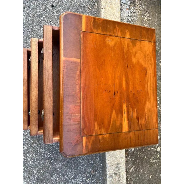 Chippendale Style Inlaid Walnut Side Chest Well made, Sturdy, Dovetail constructions 4 drawers move smoothly Approximate...