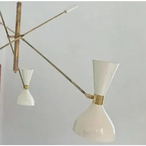 Mid-Century Modern Adjustable Three-Arm Chandelier by Silvio Piattelli For Sale - Image 3 of 10