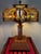 Exceptional and rare vintage handmade matchstick, marble, and popsicle stick tramp art table lamp — one of a kind with a...