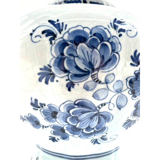 Blue Delft Baluster Vase with Lid For Sale - Image 6 of 14