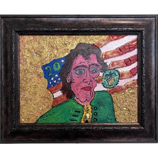 Textured Painting on Board, "Andrew Jackson" by Serg Graff, Coa, Framed For Sale