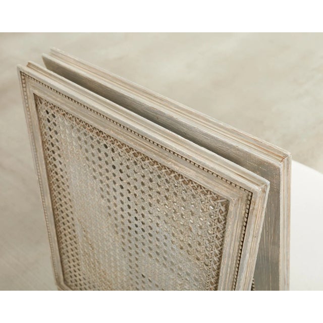 Swedish Gustavian Style Painted Cane Dining Chairs - Set of Six For Sale - Image 9 of 12