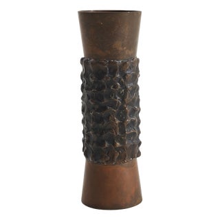 Mid-Century Modern Brutalist Bronze Vase, Italy, 1960s For Sale
