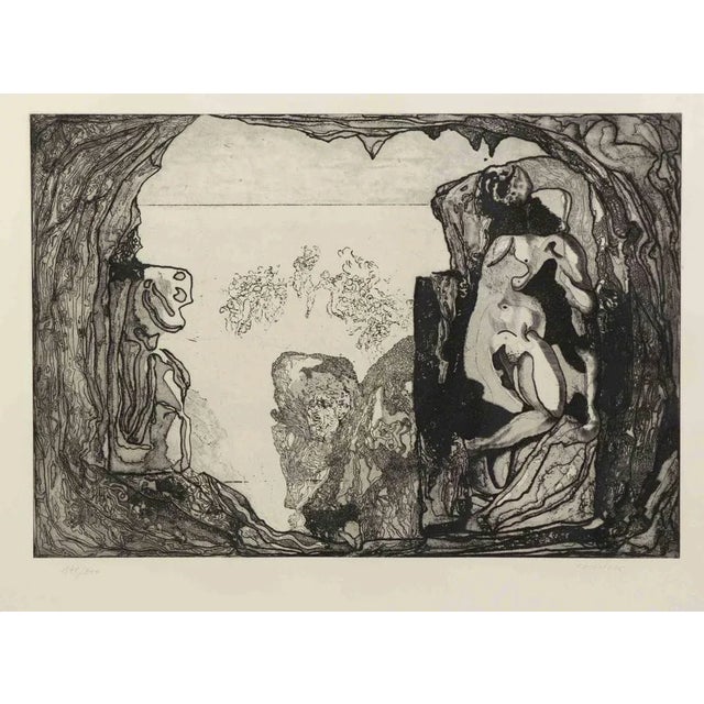 Jorge Castillo, Homage to Michelangelo, Original Etching, 1975 For Sale - Image 4 of 4
