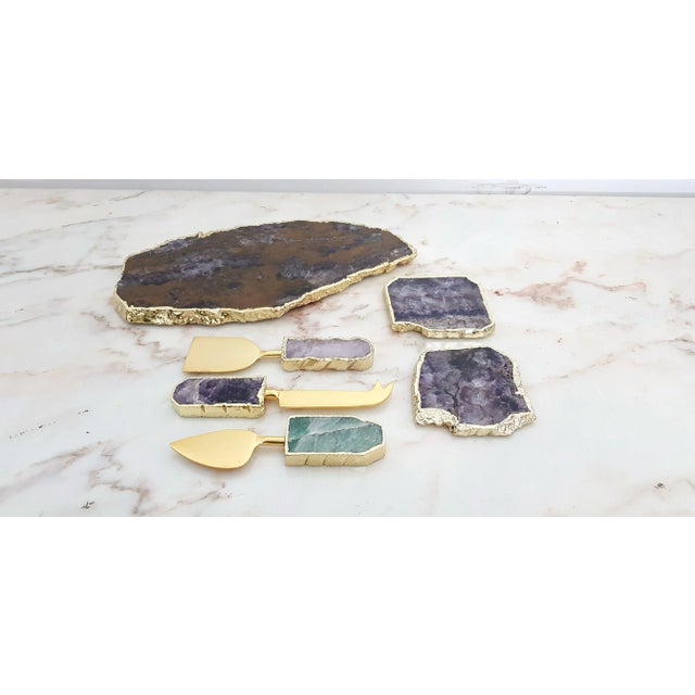 Agate Cheese Board Set, Set of 6 For Sale - Image 3 of 10