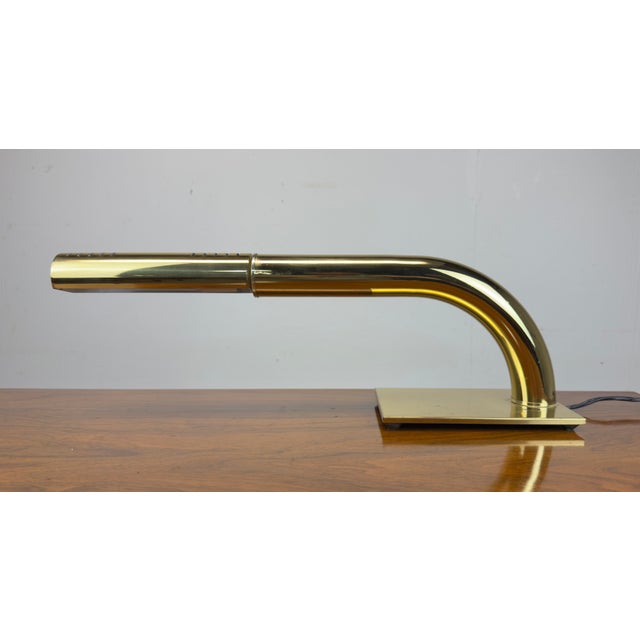 Vintage 1970’s Modernist Brass Swivel Tube Desk Lamp by Jim Bindman for Rainbow Lamp Company For Sale - Image 12 of 12