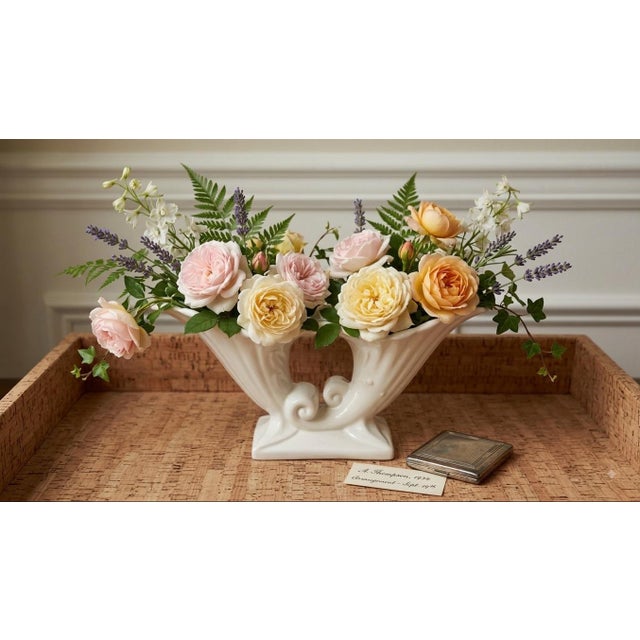 Vintage Abingdon Pottery Double Cornucopia Console Vase, Circa 1934–1950 For Sale - Image 10 of 10