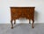 Vintage English Queen Anne Style Walnut Dressing Table / Low Chest For Sale - Image 4 of 13