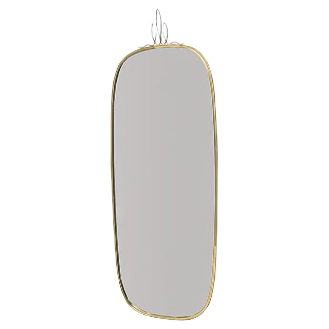 Large German Brass Mirror from Gebrüder Schöninger München, 1950s For Sale