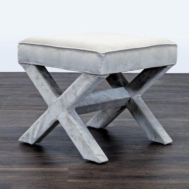 Modern West Elm X Leg Stool For Sale - Image 3 of 7