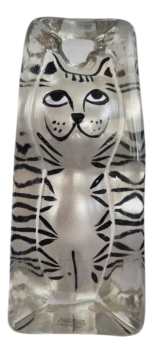 Vintage Handmade Glass Cat from Kosta Boda, 1970s