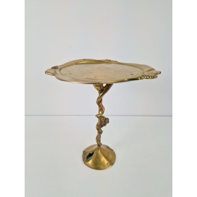 Brutalist brass petit-four dish on a foot designed by the austrian artist kurt jesch for the famous amadeo / amadeus...