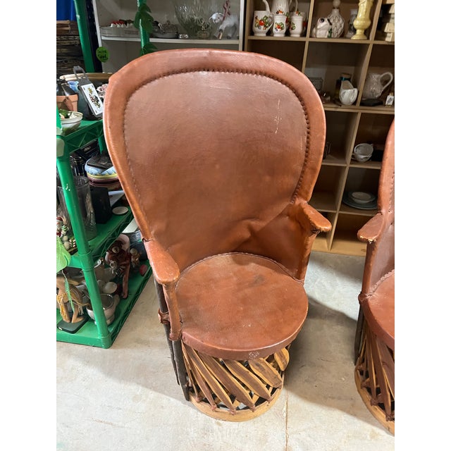 Vintage Pair of Wooden and Leather Equipale Chairs For Sale In Atlanta - Image 6 of 11