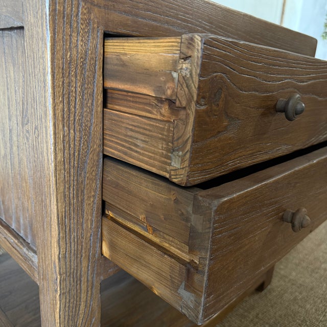 2020s Nathalie II 2 Drawer Reclaimed Elm Nightstand 26″ – Chestnut For Sale - Image 5 of 6