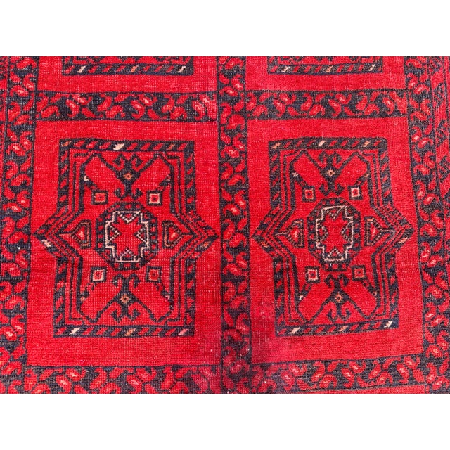 1970s Hand Knotted Vintage Turkomen Ersari Rug For Sale - Image 4 of 9