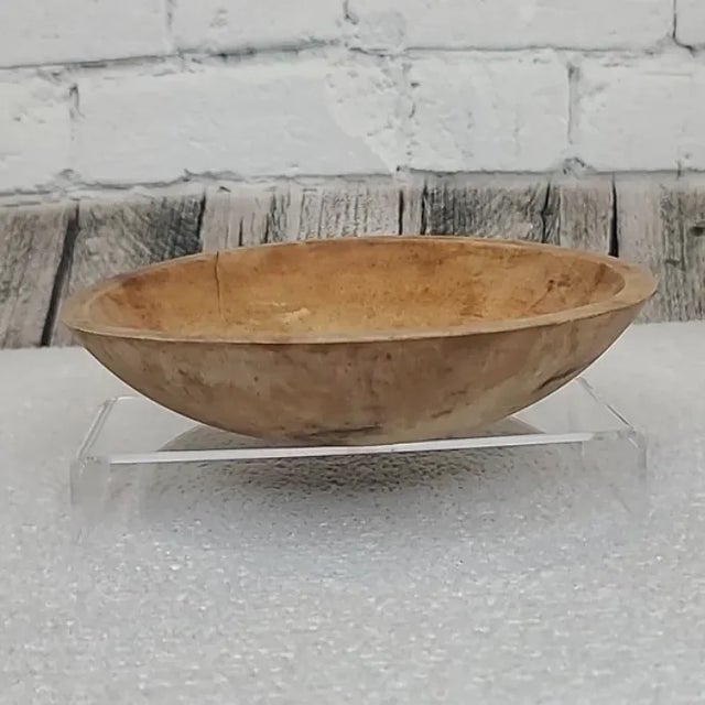 Mid-Century Modern Wooden Medium Hand Carved Dough/Salad Bowl For Sale - Image 4 of 12