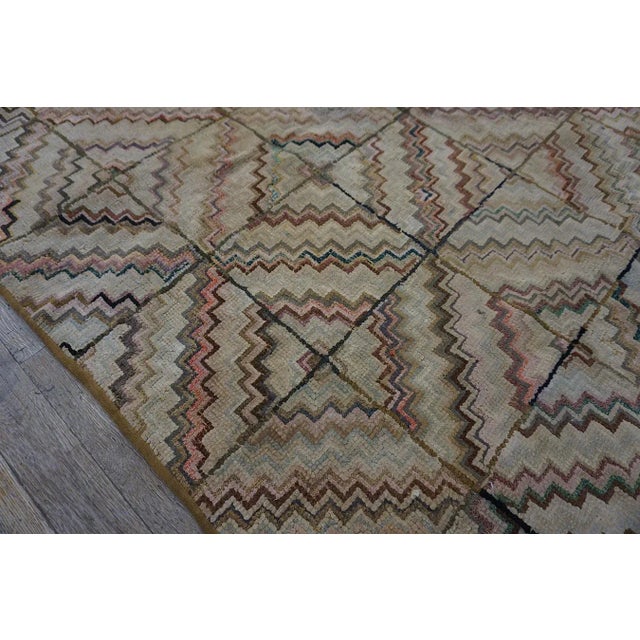 Beige Antique American Hooked Rug For Sale - Image 8 of 10