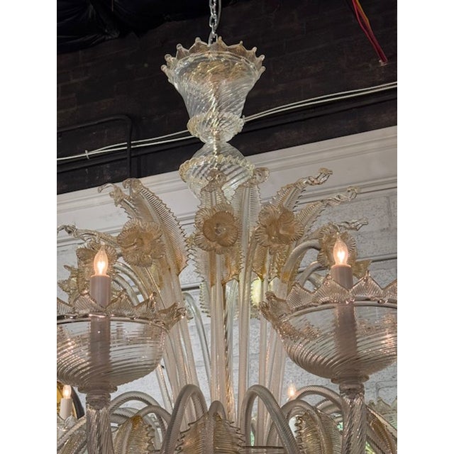 Elevate your space with the grandeur of this Large Scale Italian Murano Glass Venetian Style Chandelier. Masterfully...