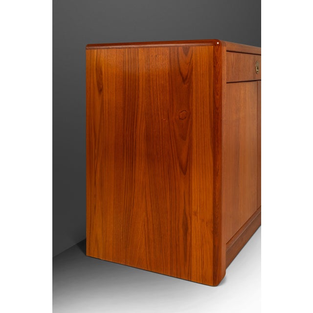 Elegant Mid-Century Danish Modern Cabinet / Sideboard / Credenza in Teak & Brass by D-Scan, C. 1980's For Sale - Image 12 of 18