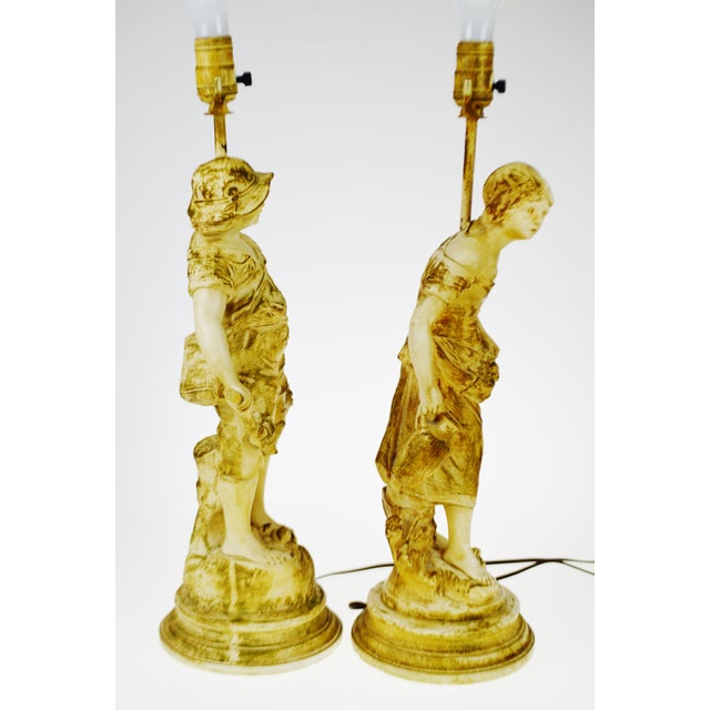 1958 Vintage Quartite Creative Corp Figural Table Lamps A Pair Chairish