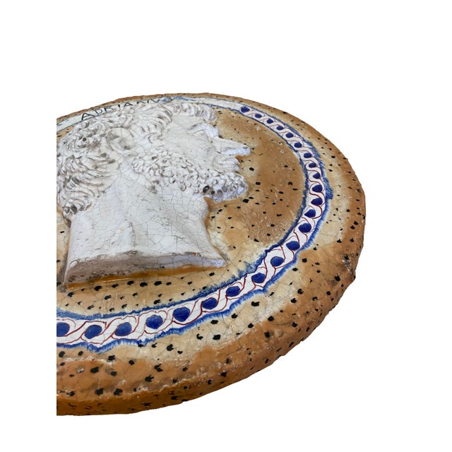Glazed Terracotta Roman Wall Sculpture Plaque For Sale - Image 4 of 7