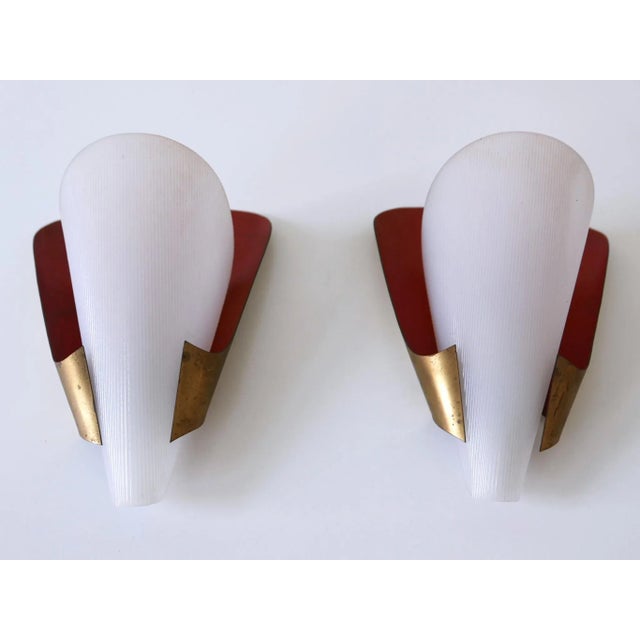 Mid-Century Modern German Brass & Acrylic Glass Sconces, 1960s, Set of 2 For Sale - Image 16 of 18
